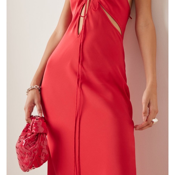 Christopher esber cutout silk midi red slip dress.    AU 10 US 6 - Picture 2 of 9